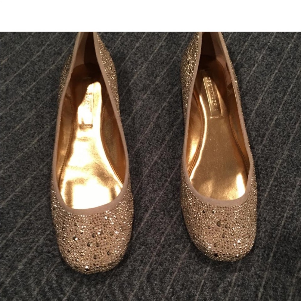 Bcbg gold flats